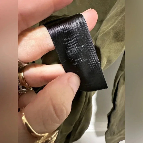 Rag and Bone 100% silk Victor Blouse Dark Olive Size Medium EUC - Picture 6 of 6